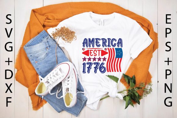 America Est 1776 Svg Graphics for T-Shirt Designs