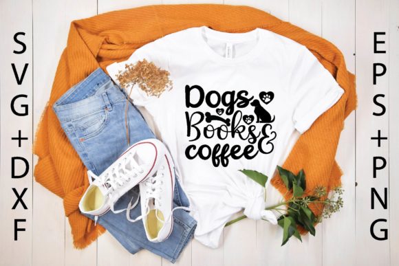 Dogs Books Coffee Svg Graphics for T-Shirt Designs
