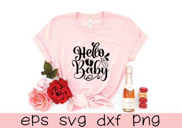 Hello Baby Svg Graphics for T-Shirt Designs