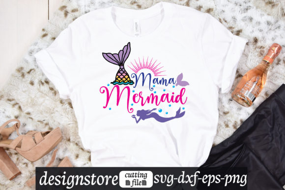 Mama Mermaid Svg Graphics for T-Shirt Designs