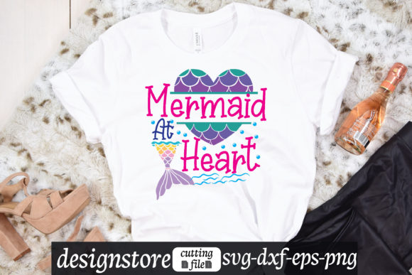 Mermaid at Heart Svg: A Graphic Design Asset for T-Shirt Designs