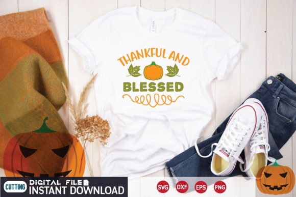 Thankful and Blessed Graphics for T-Shirt Designs